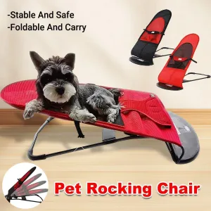 Pet Rocking Chair for Dogs Cats Foldable Pet Bed Portable Sleeping Lounger Chair