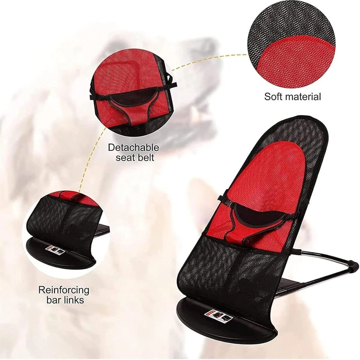 Pet Rocking Chair for Dogs Cats Foldable Pet Bed Portable Sleeping Lounger Chair