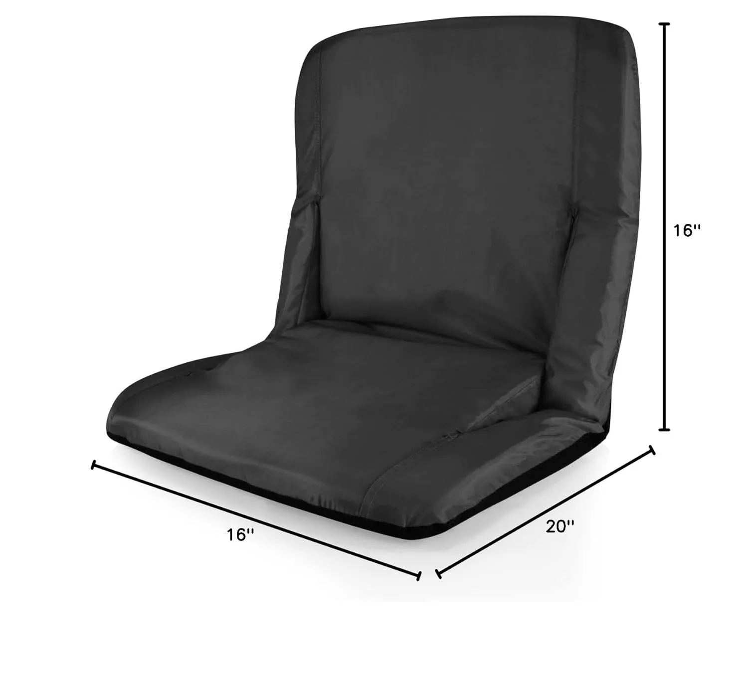 PICNIC TIME Black Tampa Bay Buccaneers Ventura Seat Portable Recliner Chair