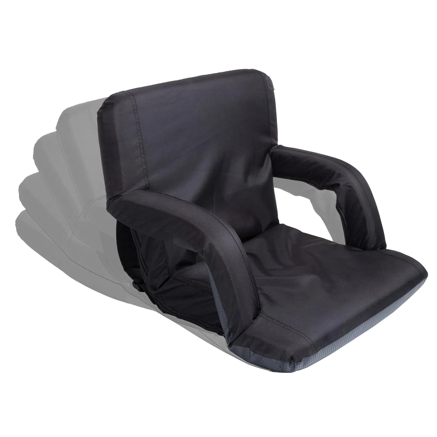 PICNIC TIME Black Tampa Bay Buccaneers Ventura Seat Portable Recliner Chair