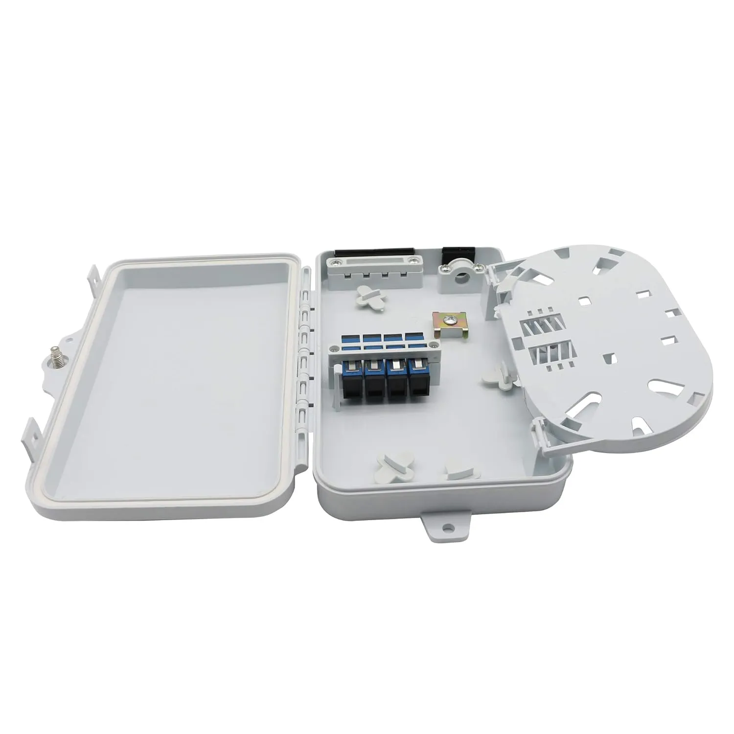 PNGKNYOCN 4 Core FTTH Fiber Distribution, 4 Port Fiber Distribution Box Splitter Box, for SC, FC, E2000 Adapters