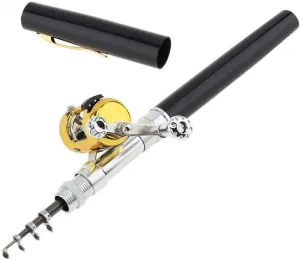 Pocket Fishing Rod Pen Fishing Pole Mini Pocket Fishing Rod Telescopic Pocket Fishing Accessory Golden
