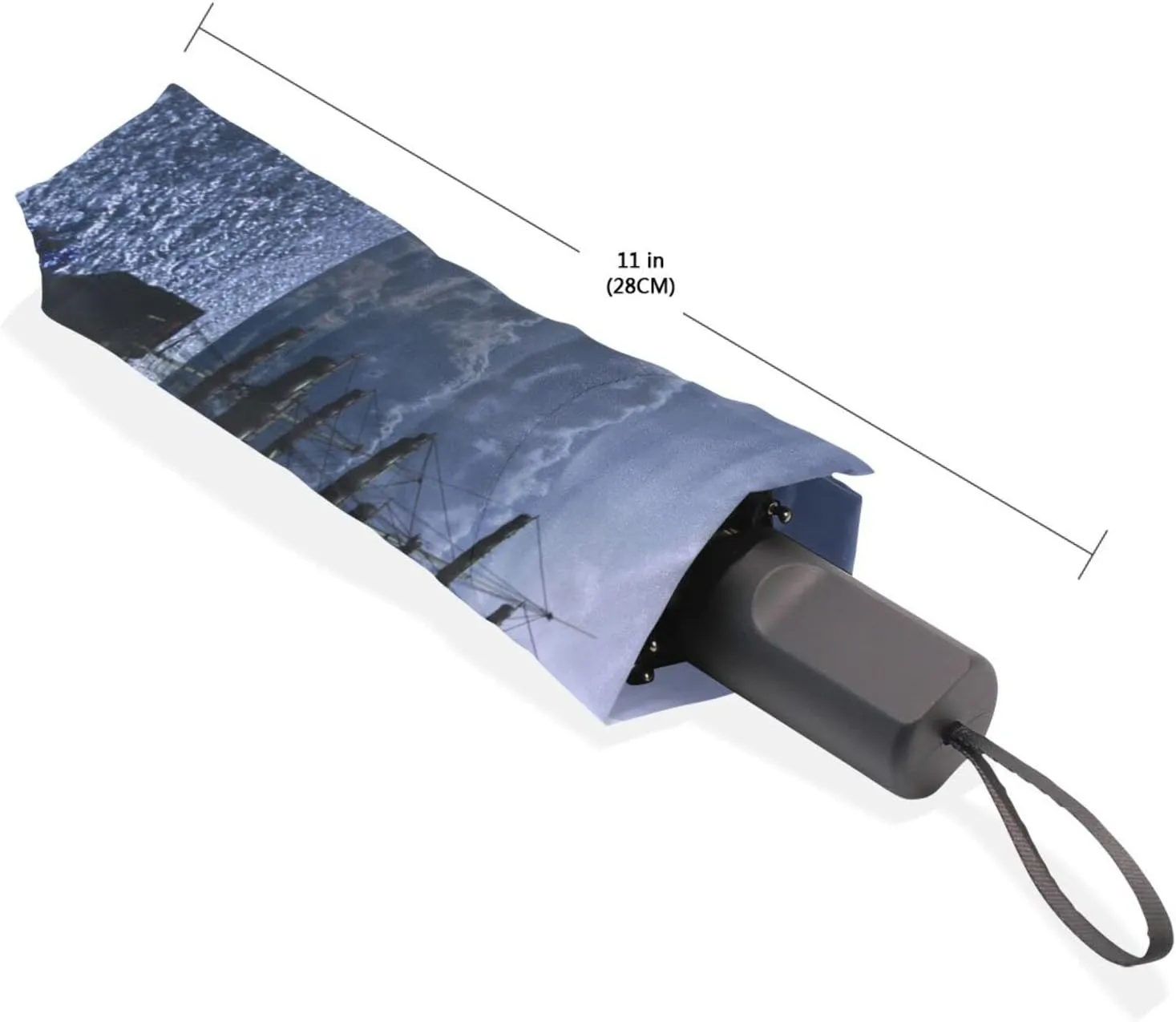 Poeticcity Rain Travel Umbrella, Hand Open Close Windproof Waterproof Folding Umbrella, Compact Canopy Strong Ray Parasol Umbrella
