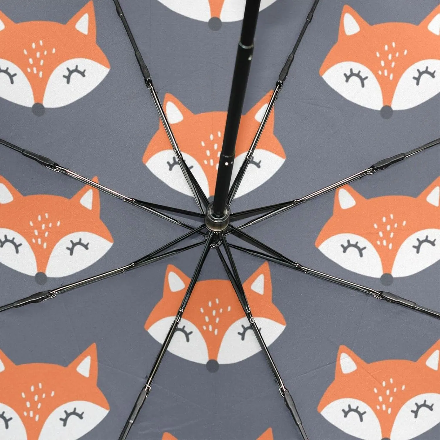 Poeticcity Rain Travel Umbrella, Hand Open Close Windproof Waterproof Folding Umbrella, Compact Canopy Strong Ray Parasol Umbrella