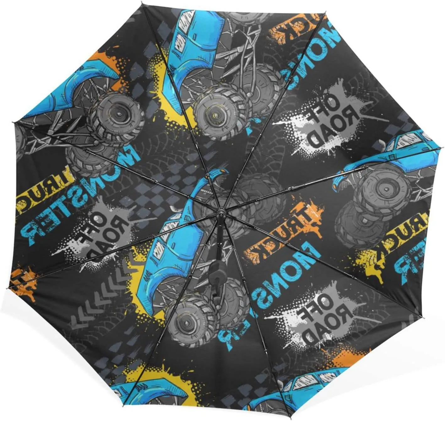 Poeticcity Rain Travel Umbrella, Hand Open Close Windproof Waterproof Folding Umbrella, Compact Canopy Strong Ray Parasol Umbrella