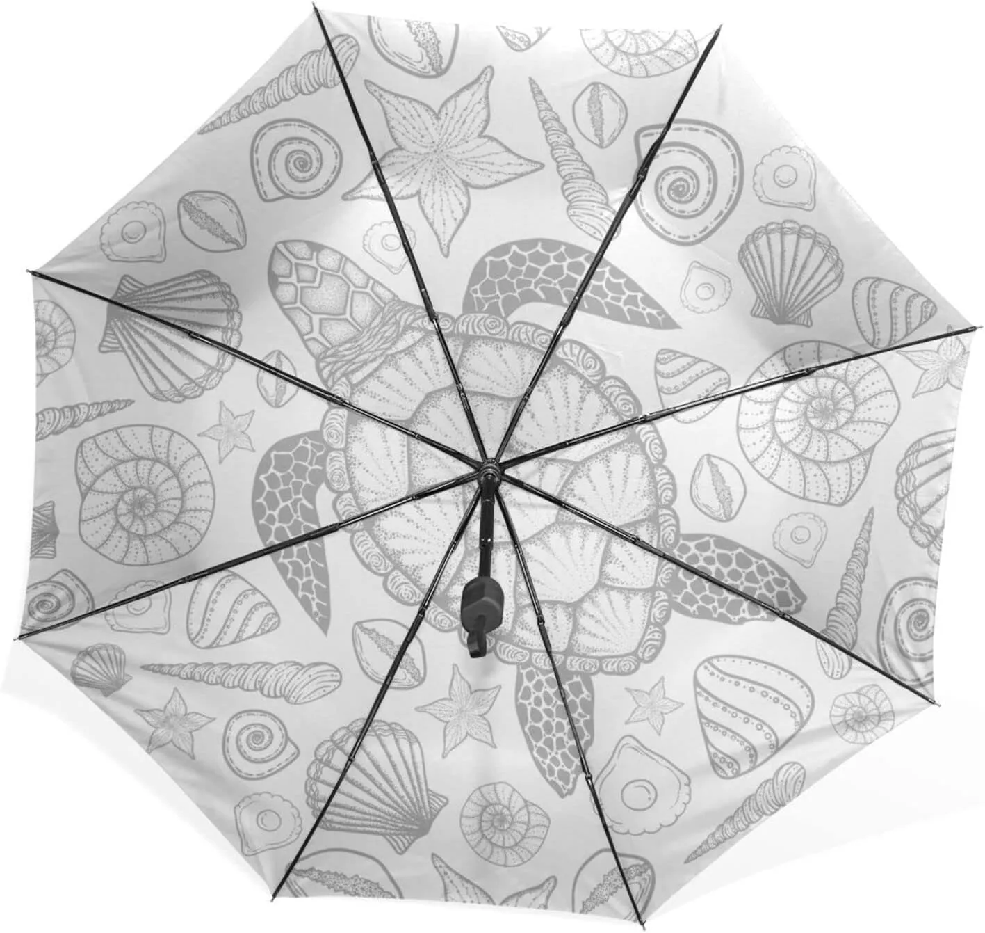 Poeticcity Rain Travel Umbrella, Hand Open Close Windproof Waterproof Folding Umbrella, Compact Canopy Strong Ray Parasol Umbrella