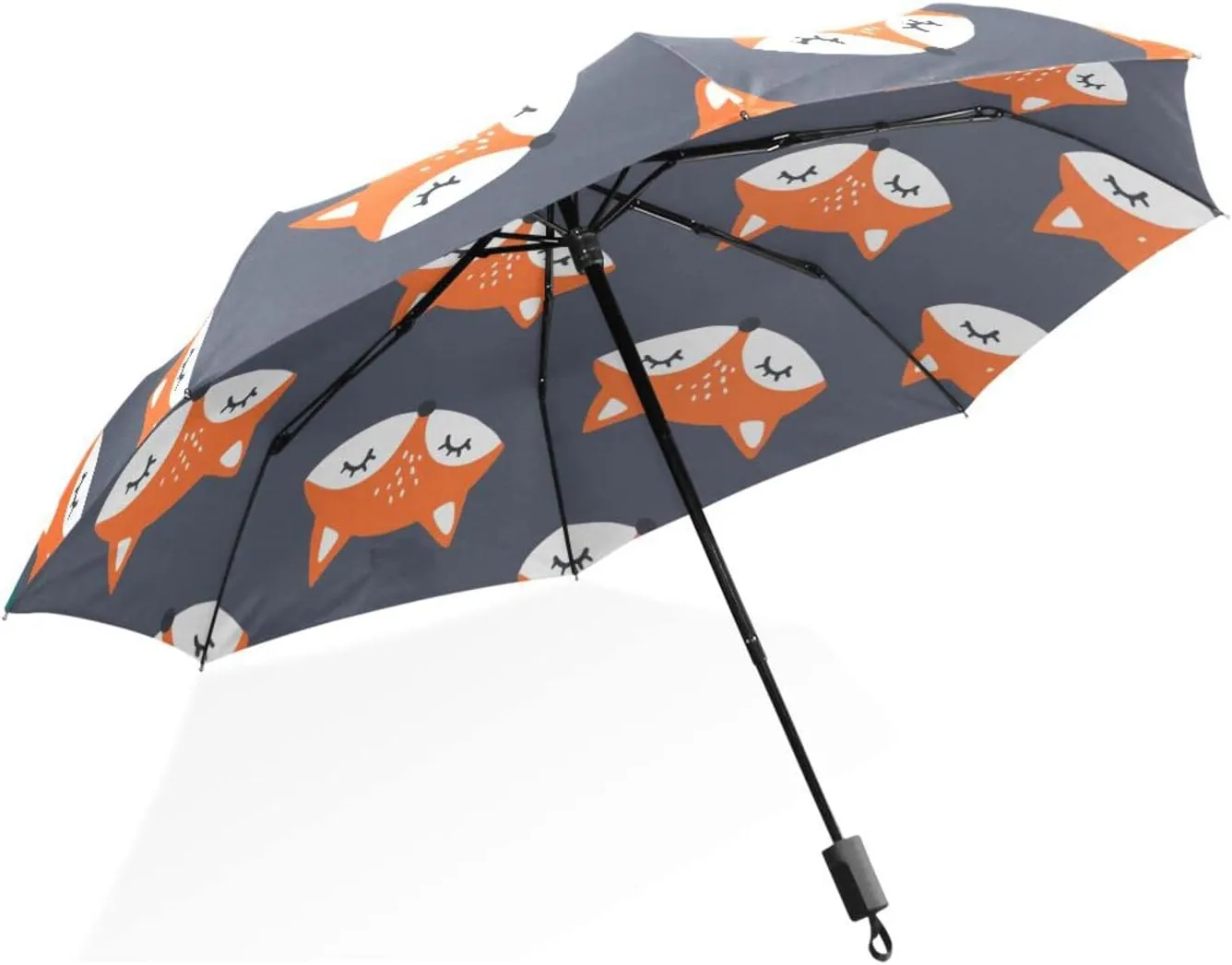 Poeticcity Rain Travel Umbrella, Hand Open Close Windproof Waterproof Folding Umbrella, Compact Canopy Strong Ray Parasol Umbrella