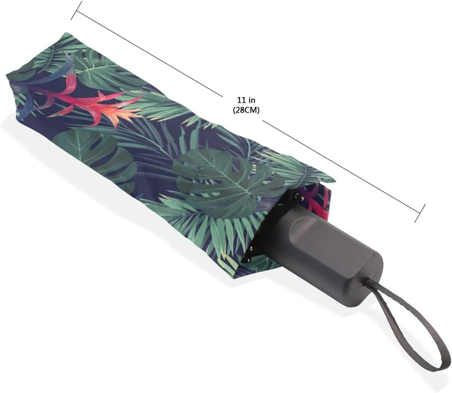 Poeticcity Rain Travel Umbrella, Hand Open Close Windproof Waterproof Folding Umbrella, Compact Canopy Strong Ray Parasol Umbrella