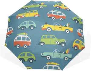 Poeticcity Rain Travel Umbrella, Hand Open Close Windproof Waterproof Folding Umbrella, Compact Canopy Strong Ray Parasol Umbrella