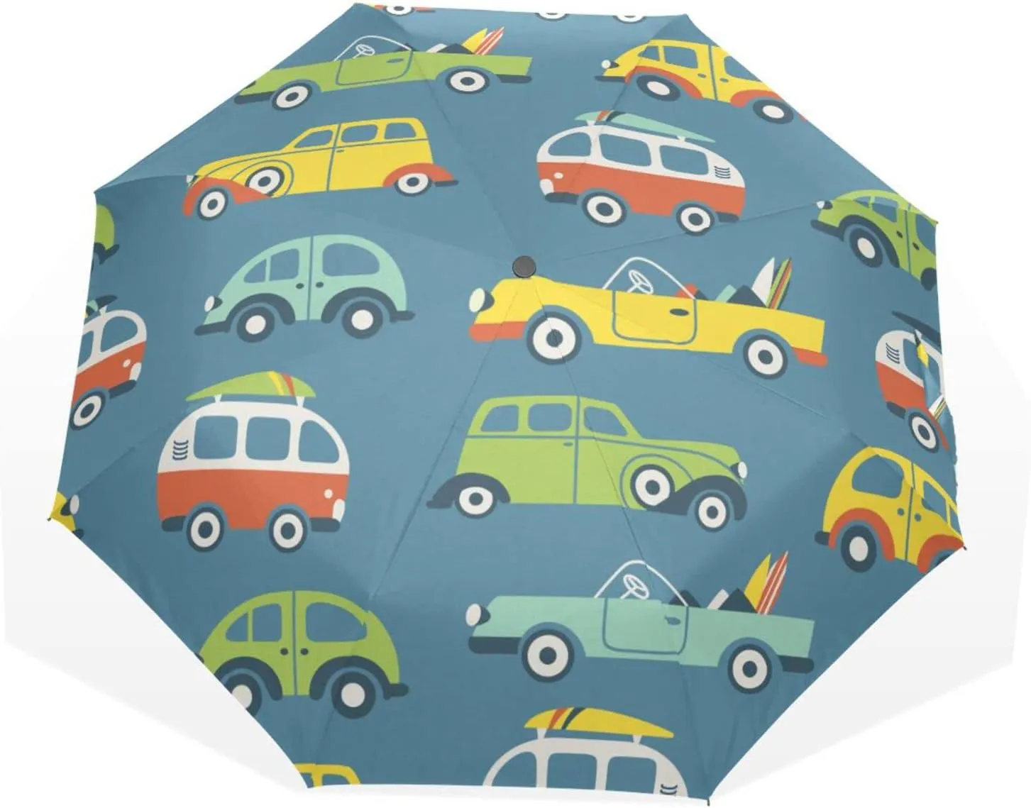 Poeticcity Rain Travel Umbrella, Hand Open Close Windproof Waterproof Folding Umbrella, Compact Canopy Strong Ray Parasol Umbrella