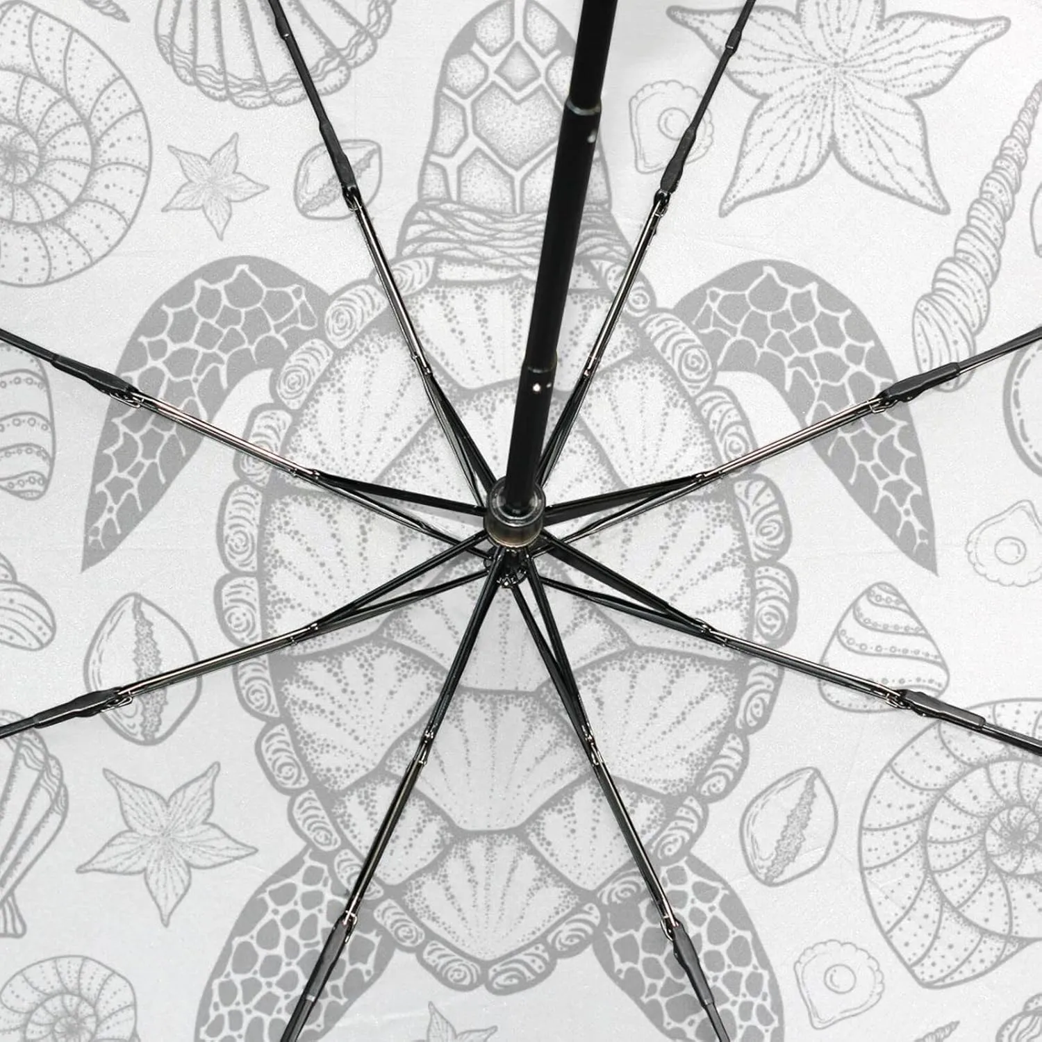 Poeticcity Rain Travel Umbrella, Hand Open Close Windproof Waterproof Folding Umbrella, Compact Canopy Strong Ray Parasol Umbrella
