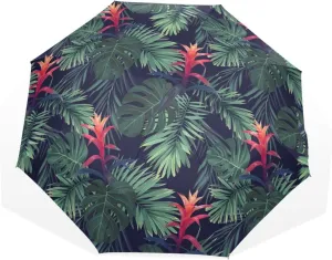 Poeticcity Rain Travel Umbrella, Hand Open Close Windproof Waterproof Folding Umbrella, Compact Canopy Strong Ray Parasol Umbrella