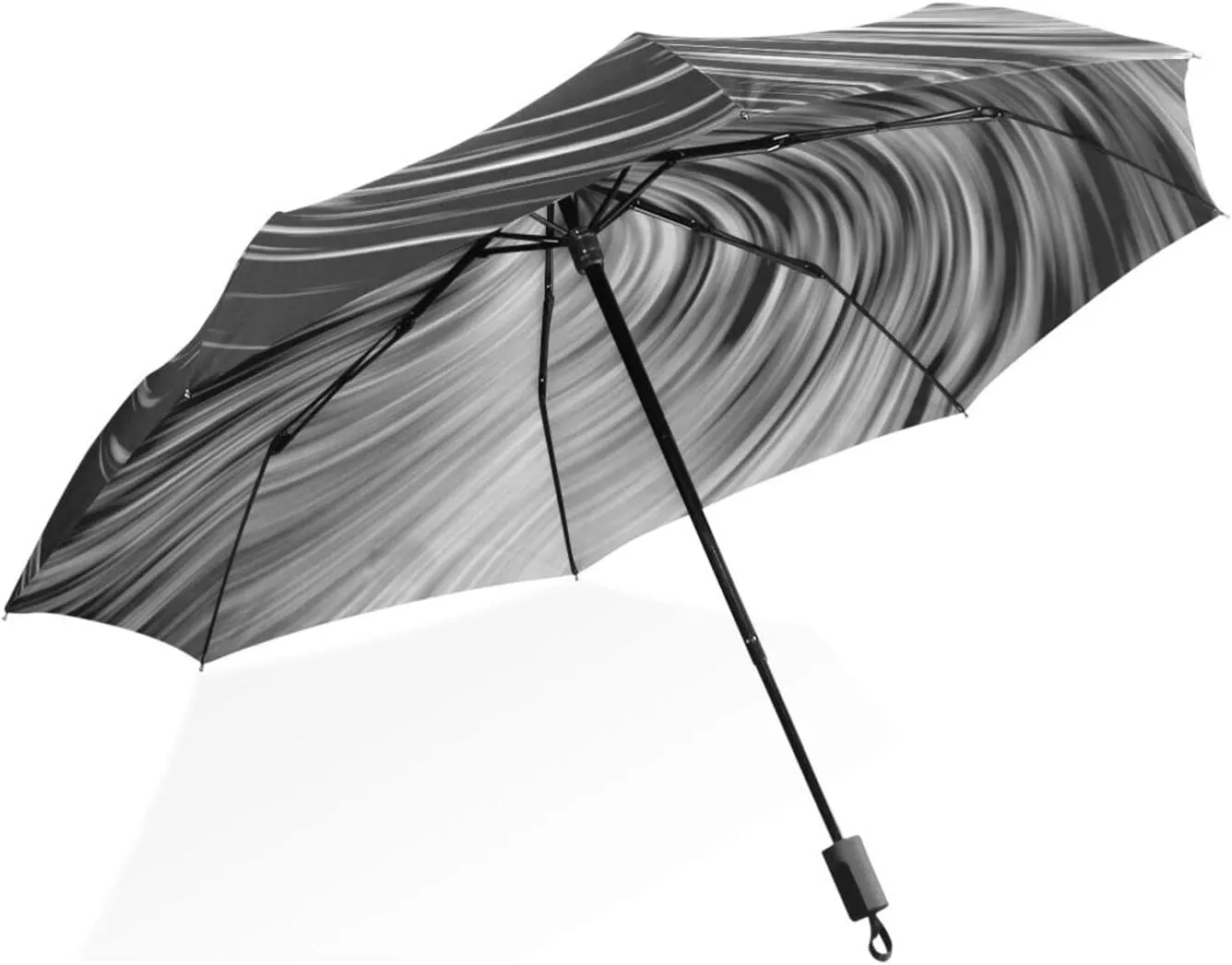 Poeticcity Rain Travel Umbrella, Hand Open Close Windproof Waterproof Folding Umbrella, Compact Canopy Strong Ray Parasol Umbrella