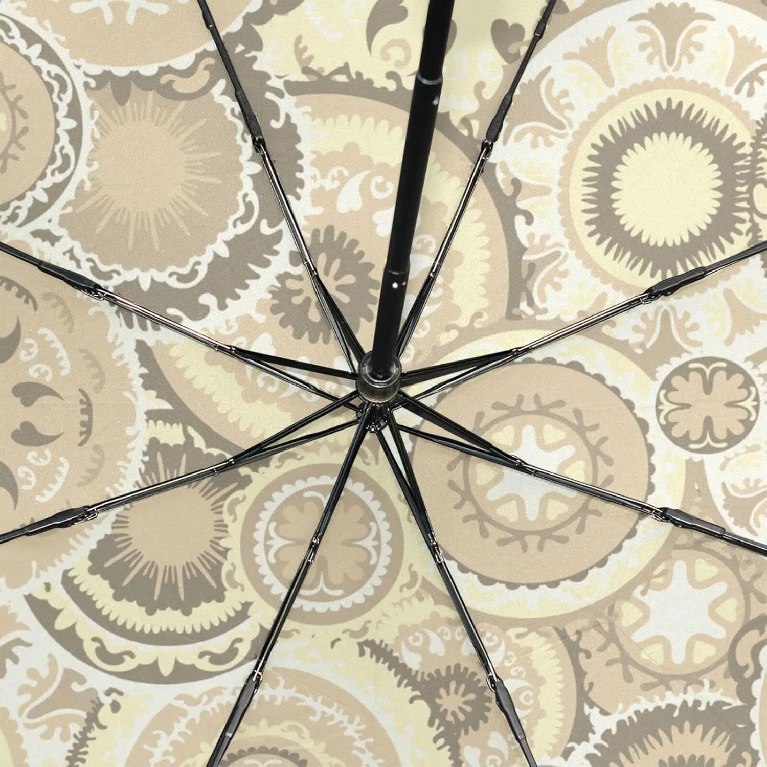 Poeticcity Rain Travel Umbrella, Hand Open Close Windproof Waterproof Folding Umbrella, Compact Canopy Strong Ray Parasol Umbrella