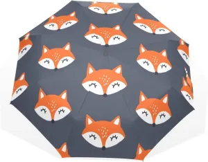 Poeticcity Rain Travel Umbrella, Hand Open Close Windproof Waterproof Folding Umbrella, Compact Canopy Strong Ray Parasol Umbrella