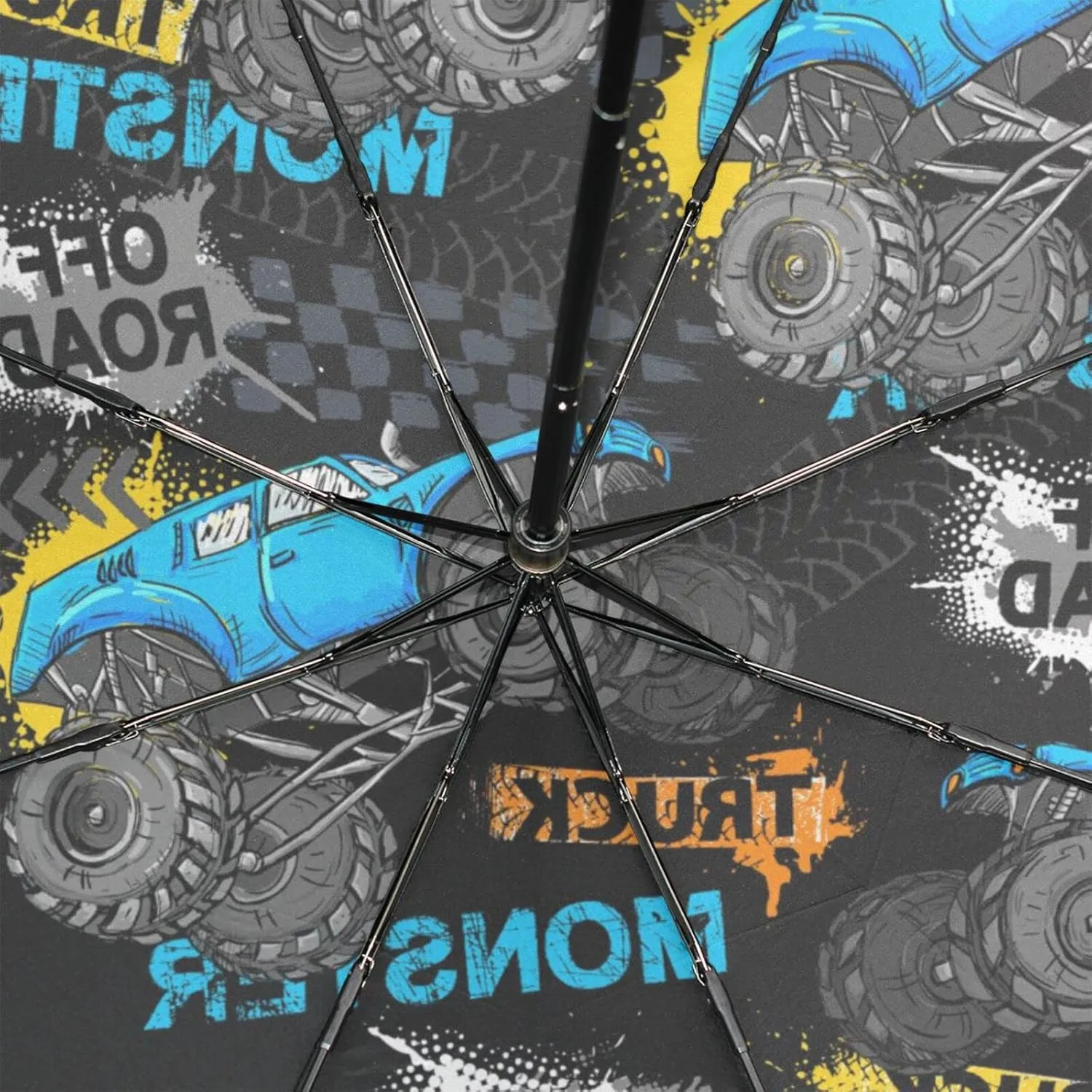 Poeticcity Rain Travel Umbrella, Hand Open Close Windproof Waterproof Folding Umbrella, Compact Canopy Strong Ray Parasol Umbrella