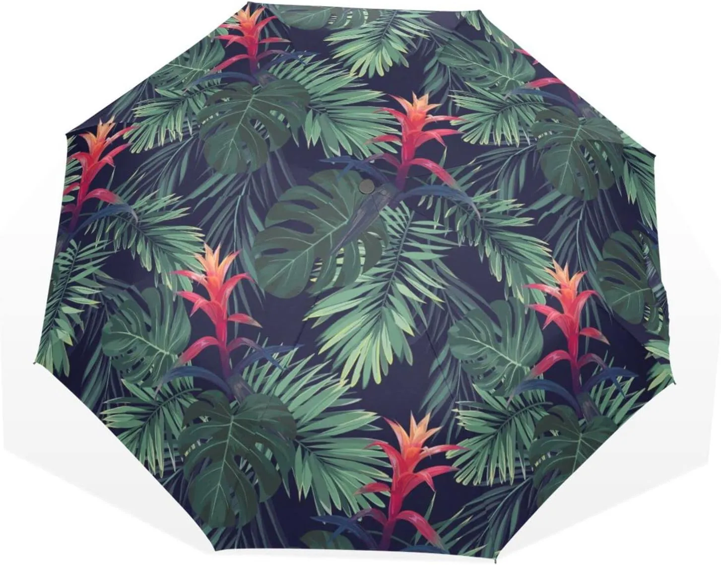 Poeticcity Rain Travel Umbrella, Hand Open Close Windproof Waterproof Folding Umbrella, Compact Canopy Strong Ray Parasol Umbrella