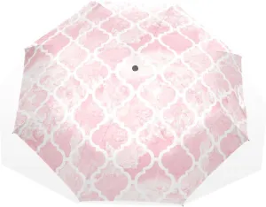 Poeticcity Travel Umbrella, Hand Open Close Windproof Waterproof Folding Umbrella, Black Tape Compact Canopy Strong Anti UV Ray Parasol