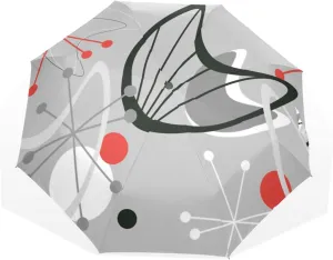 Poeticcity Travel Umbrella, Hand Open Close Windproof Waterproof Folding Umbrella, Black Tape Compact Canopy Strong Anti UV Ray Parasol