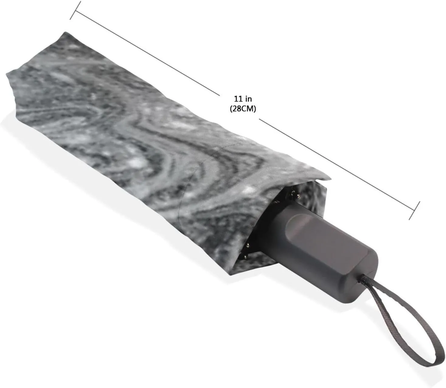 Poeticcity Travel Umbrella, Hand Open Close Windproof Waterproof Folding Umbrella, Black Tape Compact Canopy Strong Anti UV Ray Parasol