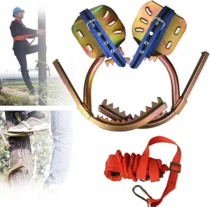 Pole Climbing Spikes, Tree Climbing Gear with Safe Belt, Adjustable Tree Climbing Spikes for Climbing Hunting Observation Picking Fruit,450model