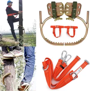 Pole Climbing Spikes, Tree Climbing Gear with Safe Belt, Adjustable Tree Climbing Spikes for Climbing Hunting Observation Picking Fruit,600model