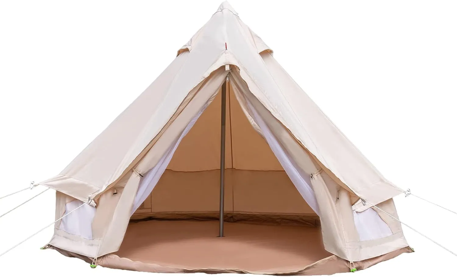 Polyester Cotton Bell Tent, Collapsible 4 Season Family Camping Tent with Carrying Bag and Light Hook,Detachable Design Bell Tent for Camping, Hiking, Fishing, Hunting