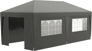 Pop Up Canopy Tent with Sidewalls,Height Adjustable Large Party Tent Event Shelter with Leg Weight Bags,Double Doors and Wheeled Carry Bag for Garden,Patio,Gray