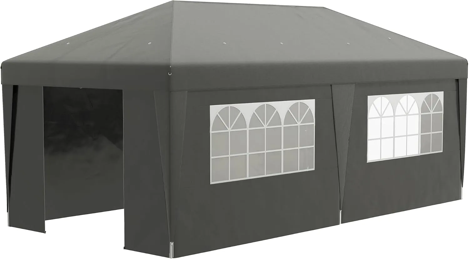 Pop Up Canopy Tent with Sidewalls,Height Adjustable Large Party Tent Event Shelter with Leg Weight Bags,Double Doors and Wheeled Carry Bag for Garden,Patio,Gray