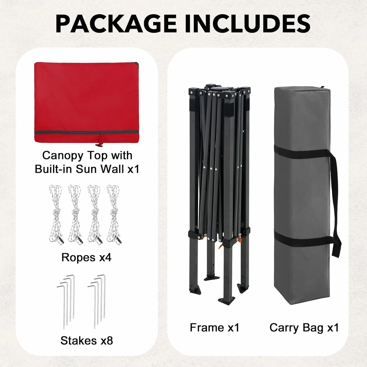 Pop up Portable Canopy Tent 6'x4', Instant Folding Sun Shelter with Carry Bag, Red