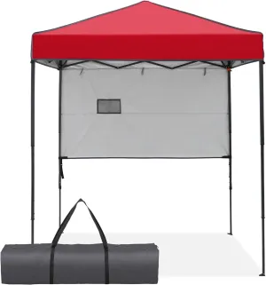 Pop up Portable Canopy Tent 6'x4', Instant Folding Sun Shelter with Carry Bag, Red