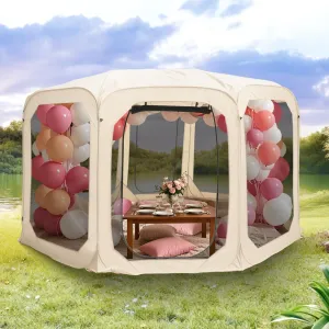 Pop-Up Screen House Tent Portable Canopy with Mosquito Net Outdoor Room Perfect for Patio Backyard Gazebo Picnic Mesh.