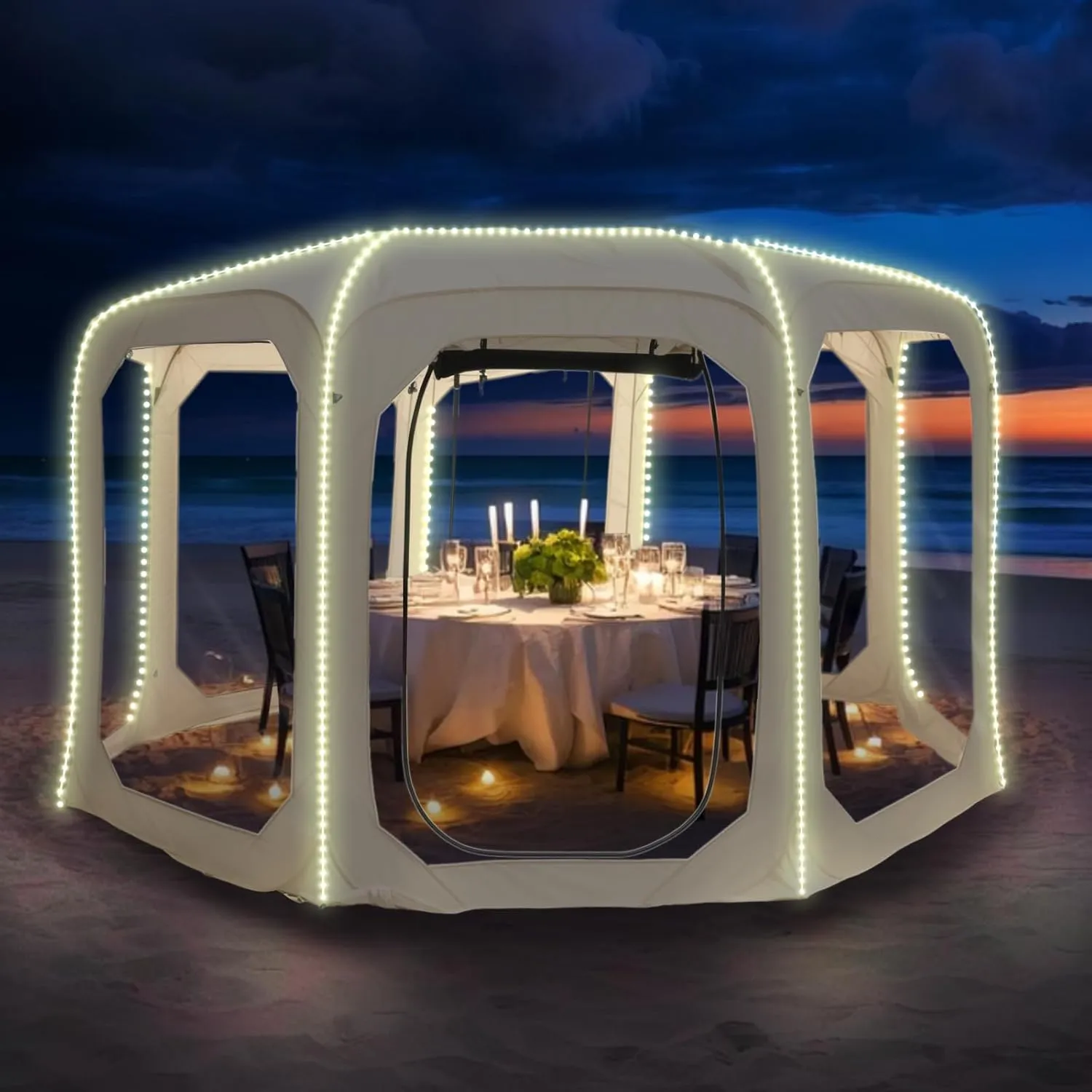 Pop-Up Screen House Tent Portable Canopy with Mosquito Net Outdoor Room Perfect for Patio Backyard Gazebo Picnic Mesh.