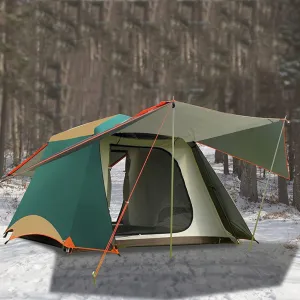 Pop up Tent 3-4 Person Automatic Tent Portable Outdoor Cabin Shelter 2 Second Setup Instant Tent Double Layer Family Tent with Carry Bag