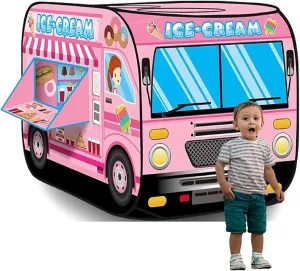 Pop Up Tent Kids:Ice Cream Truck Tent,Pop Up for Kids,Kids Play Without Installation,Suitable for 2-3 Children&for Ages 3 ,Kid Play Tent Indoor for Kid Gift