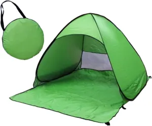Portable Automatic Folding Beach Tent Instant Pop Up Sun Shelter UV Protection Cabana for Camping Outdoor Events and Travel Green