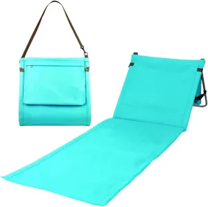 Portable Beach Mat Lounge Chair and Tote (Plain Blue)