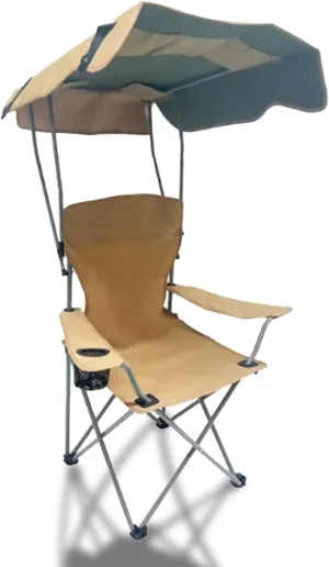 Portable Camping Chair Beach Chair with Shade Canopy, Fold Lightweight Easy to Open and Close Without Installation, Camping Chair with Canopy Folding Camping Recliner for Outdoors