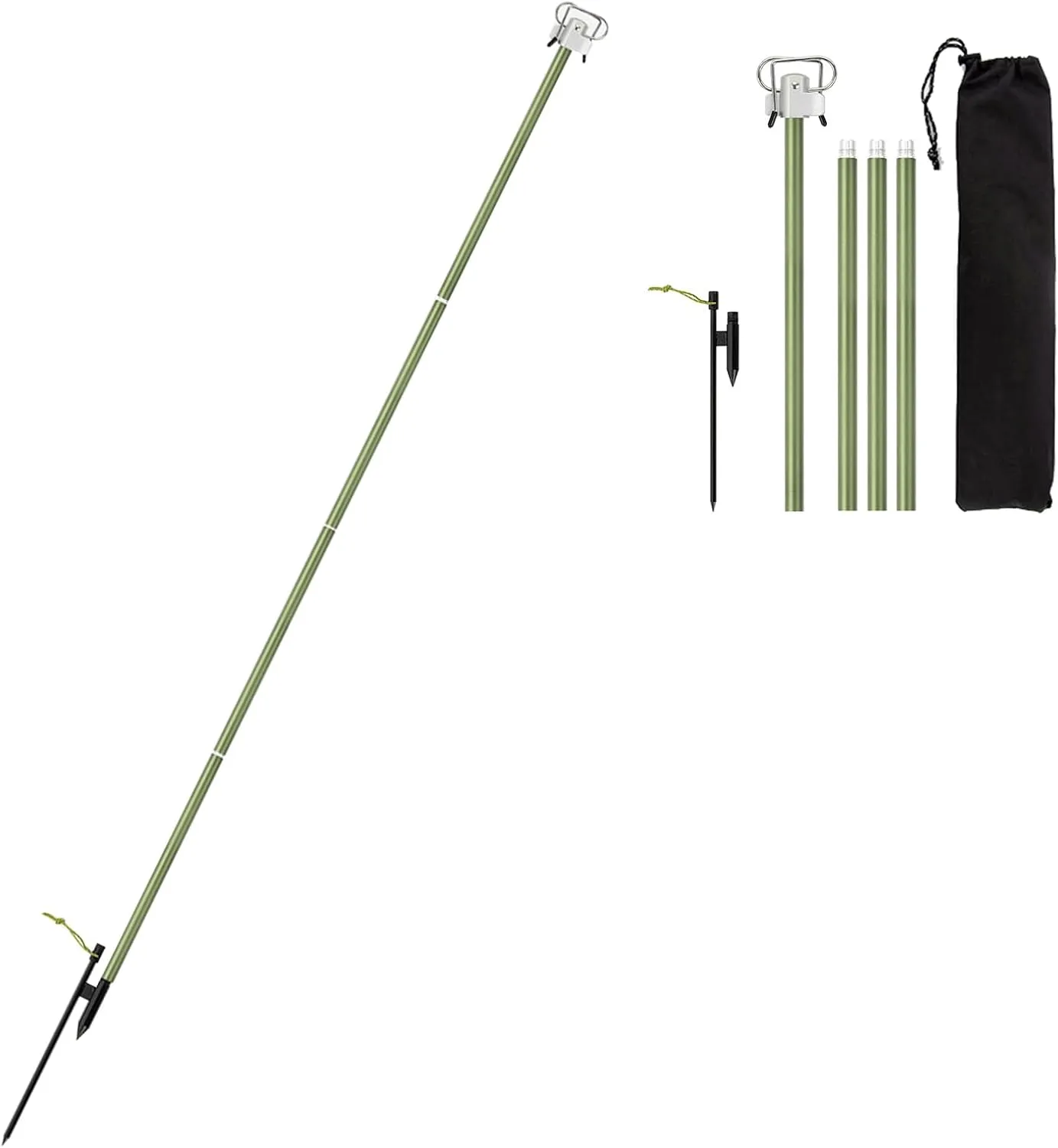 Portable Camping Folding Lamp Pole Weight Collapsible Aluminum Lern Stand er Holder Stick for Camping Hiking Fishing Garden BBQ