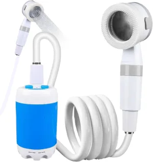 Portable Camping Shower, 2 Levels Electric USB Portable Shower, Waterproof Outdoor for Camping, Hiking, Travel, Car Washing, Pet Cleaning ~