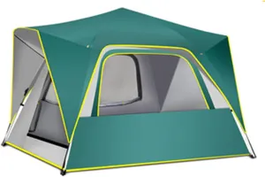 Portable Campitents Shelter Portable with Carry Bag Waterproof Hold 3-4 Persons Instant Setup Pop up Tent with Top Rainfly Protection for Campihikimountaineering (Green a)