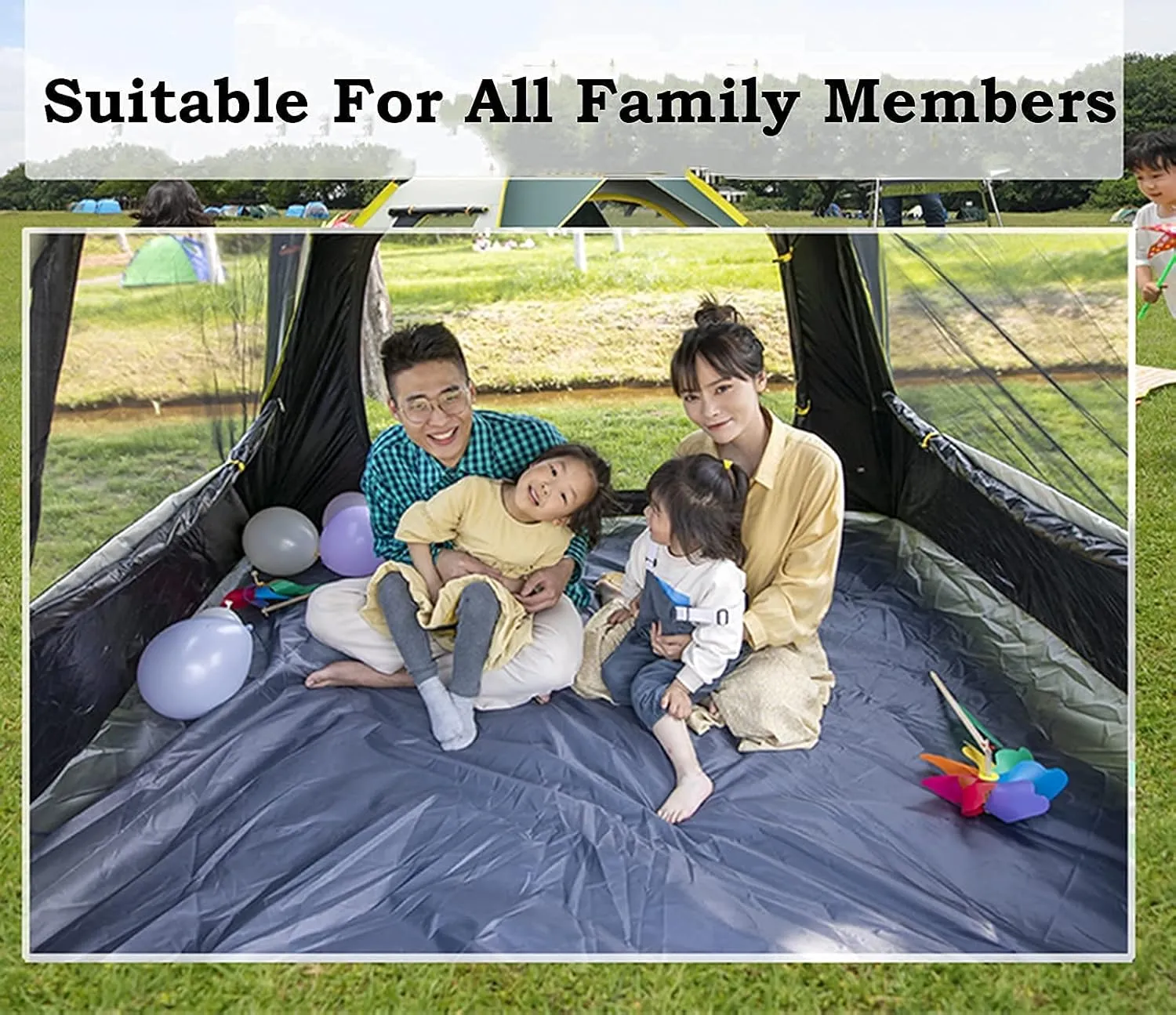 Portable Campitents Shelter Portable with Carry Bag Waterproof Hold 3-4 Persons Instant Setup Pop up Tent with Top Rainfly Protection for Campihikimountaineering (Green a)