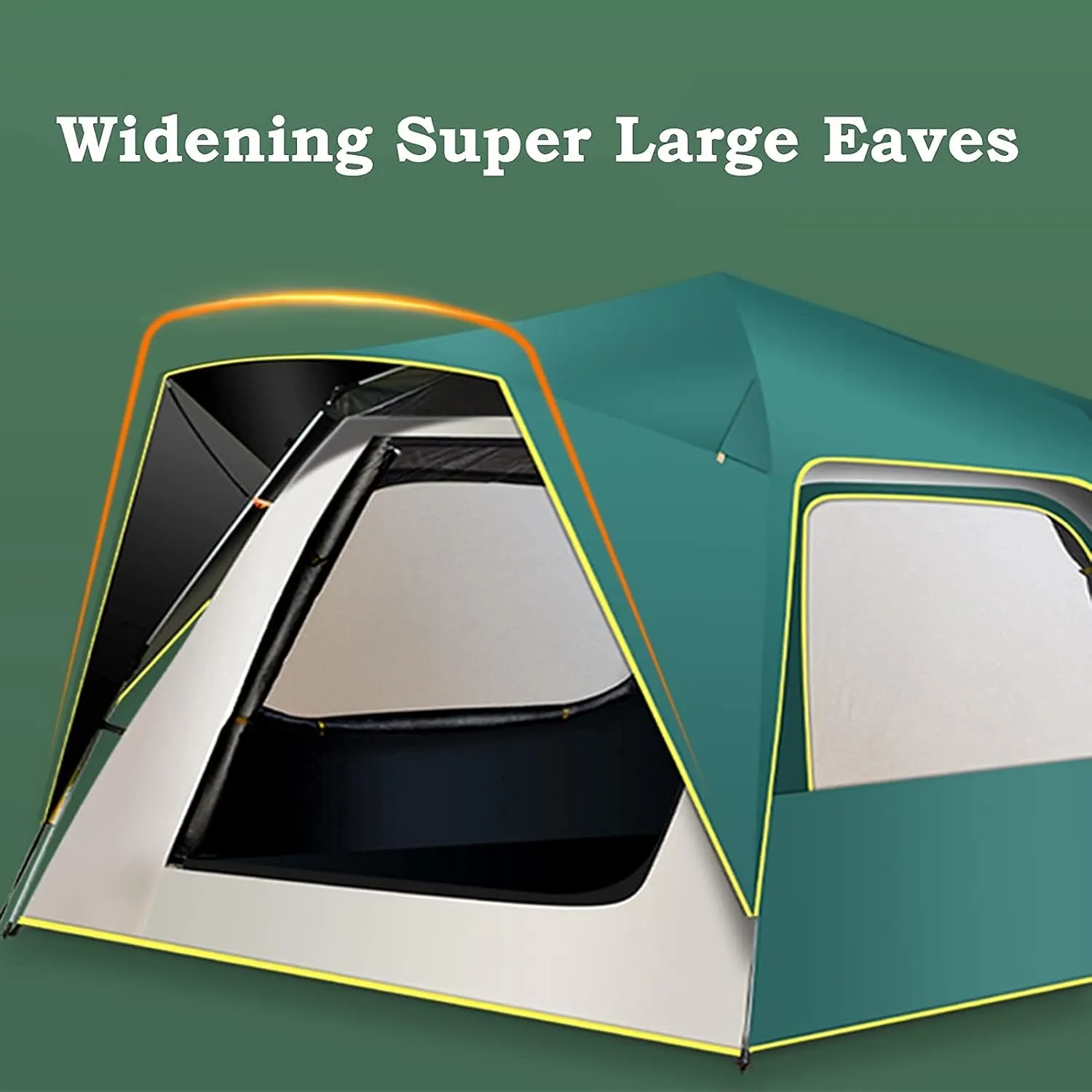 Portable Campitents Shelter Portable with Carry Bag Waterproof Hold 3-4 Persons Instant Setup Pop up Tent with Top Rainfly Protection for Campihikimountaineering (Green a)