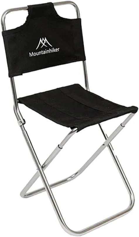 Portable Chair With Backrest, Foldable Design Outdoor Camping Beach Seat, Oxford Fabric Aluminum Alloy Dirt Tearing