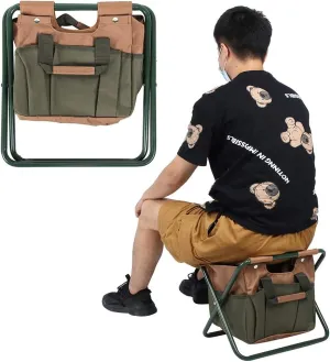 Portable Foldable Camping Chair with Storage Bag, Lightweight Backrest Stool Compact Folding Chair Seat,Outdoor Backrest Stool for Camping Hunting Fishing Hiking