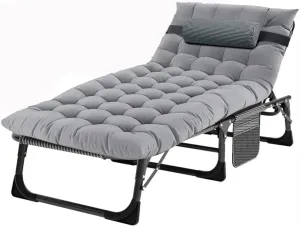 Portable Folding Camping Cot with Mattres Adjustable Lounge Chaise Chairs Folding Bed Sleeping Cots Beds