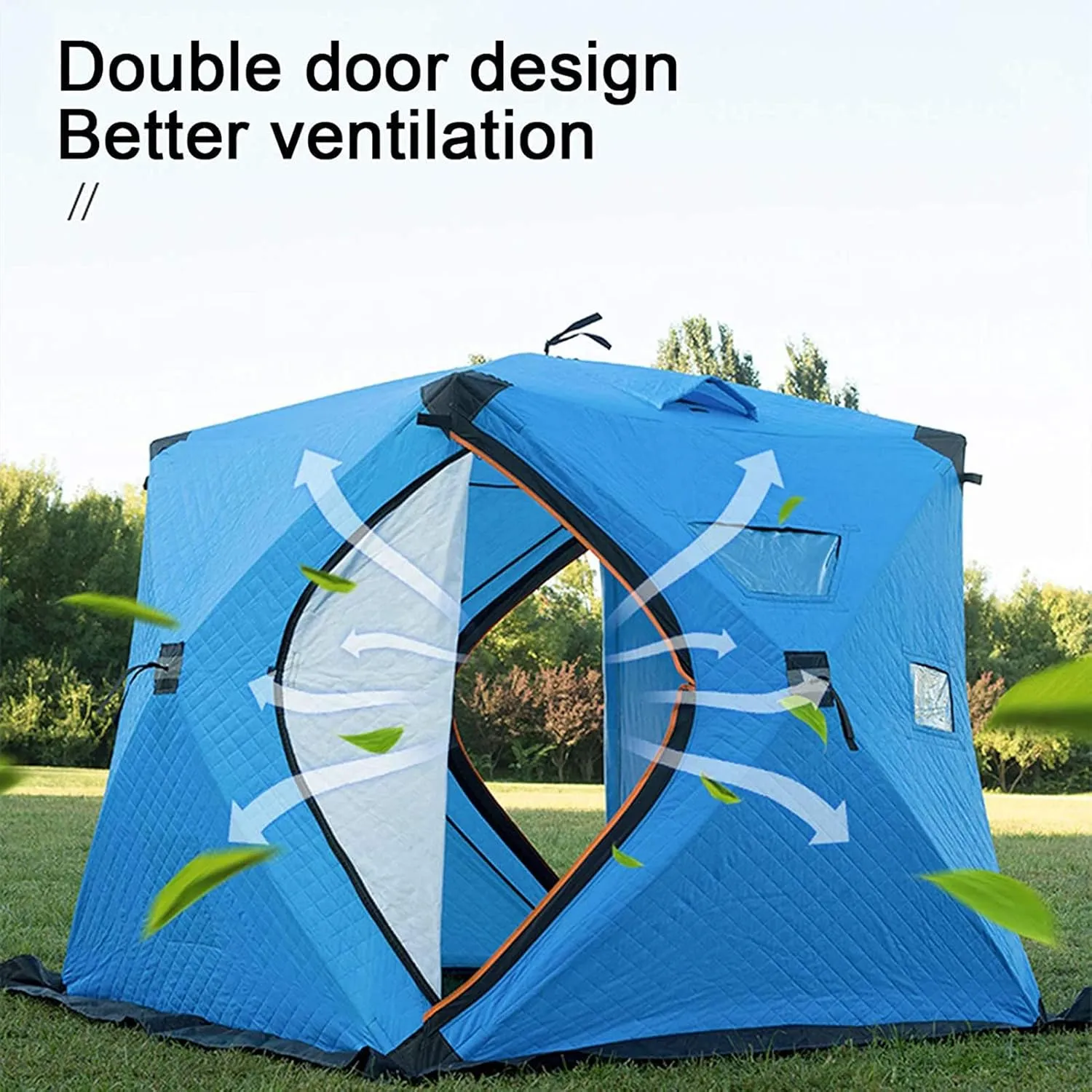 Portable Ice Fishing Shelter with Bag Water-Repellent and Wind-Resistant Quick Fishing Tent for 3-4 Person Portable Ice Fishing Tent