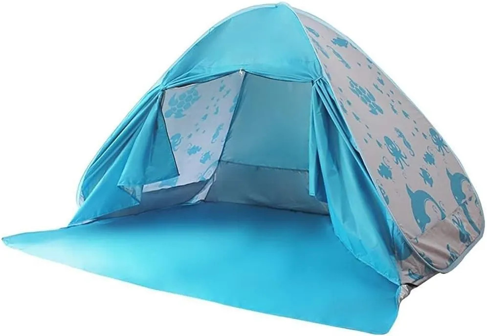 Portable Pop-Up Beach Tent, Instant Setup Sun Shelter with UPF 50  UV Protection, Waterproof Outdoor Privacy Tent for 3-4 People, Camping, Fishing & Picnic
