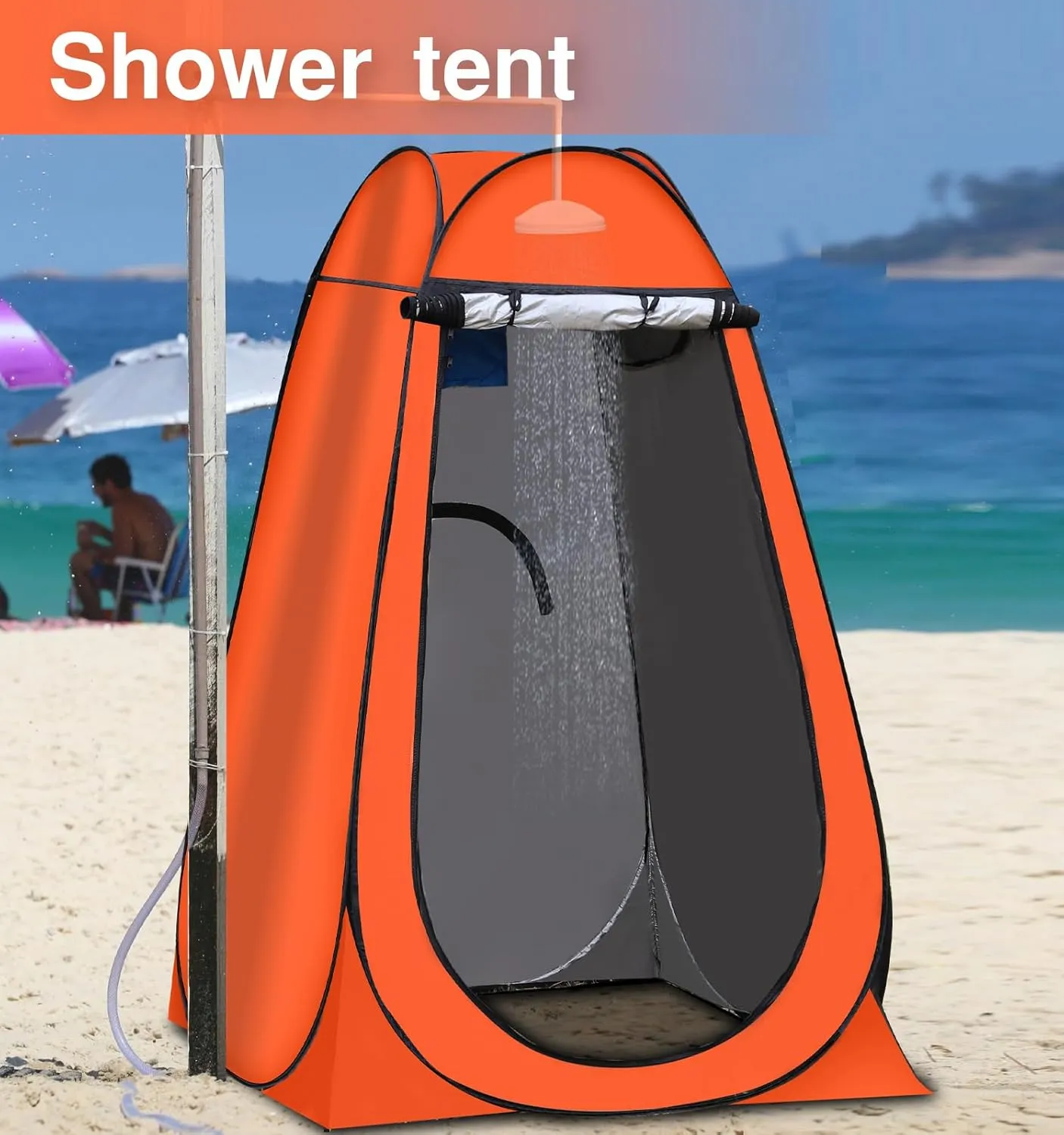 Portable Pop Up Privacy Tent, Outdoor Camping Bathroom Toilet Shower Tent Spacious Dressing Changing Room for Hiking Beach Picnic Fishing, Instant Rain Shelter with Carrying Bag-