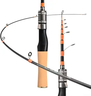 Portable Straight Rod Fishing Rod, Telescopic Casting And Spinnings Fishing Rods, Cork Handle, Travel Fishing Pole, UL Power, Suitable For Casting And Spinner